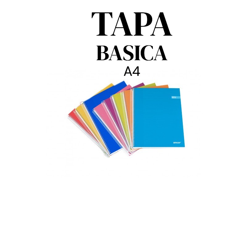 BLOC ESPIRAL FOLIO TAPA BASICA 80 HOJAS 60 GRAMOS CUADRO 4MM
