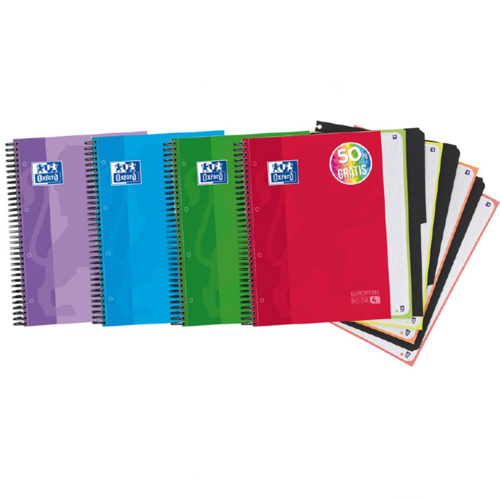 BLOC OXFORD A4 ESPIRAL CUADRÍCULA 5 MM 120 HOJAS TAPA EXTRADURA