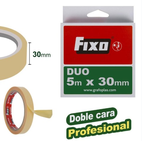 CINTA DOBLE CARA 30 MM X 5 M FIXO – REF. 75600600