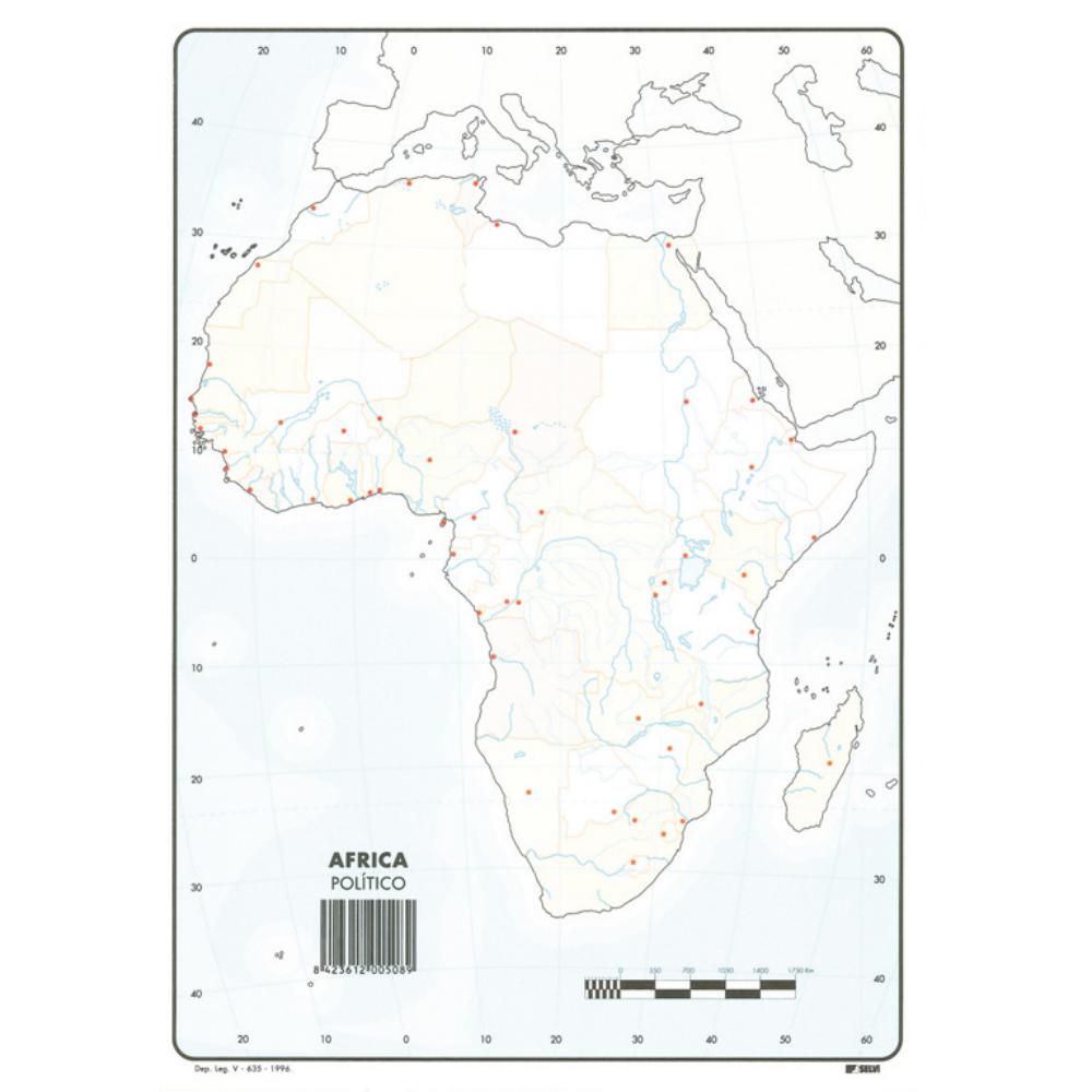 MAPAS DE ÁFRICA POLITICO (BLOC 50 HOJAS)