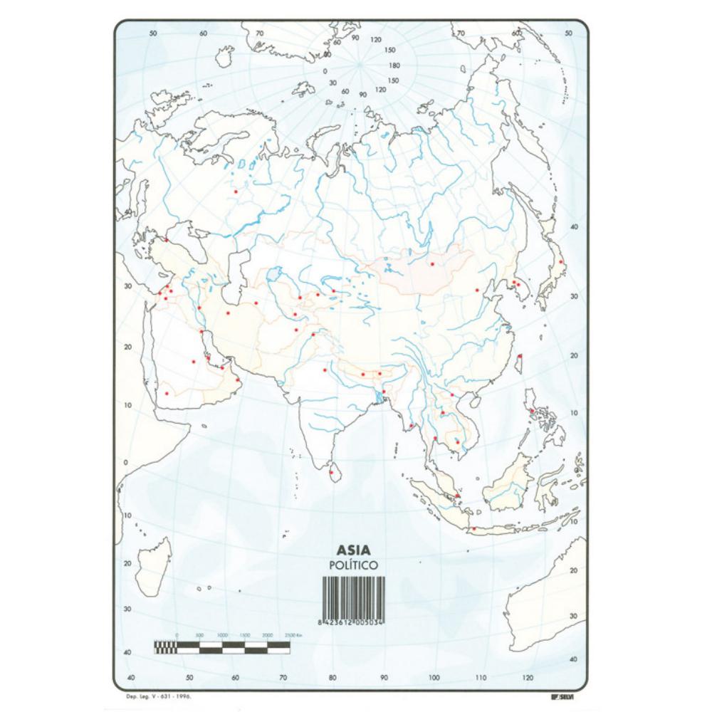 MAPAS DE ASIA  POLITICO (BLOC 50 HOJAS)