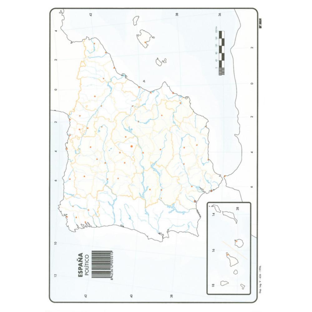 MAPAS DE ESPAÑA POLITICO BLOC 50 HOJAS