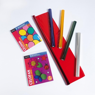 BLOC PAPEL CELOFÁN FOLIO 240 × 320 MM 30 g/m²  INETA 7 HOJAS SURTIDAS