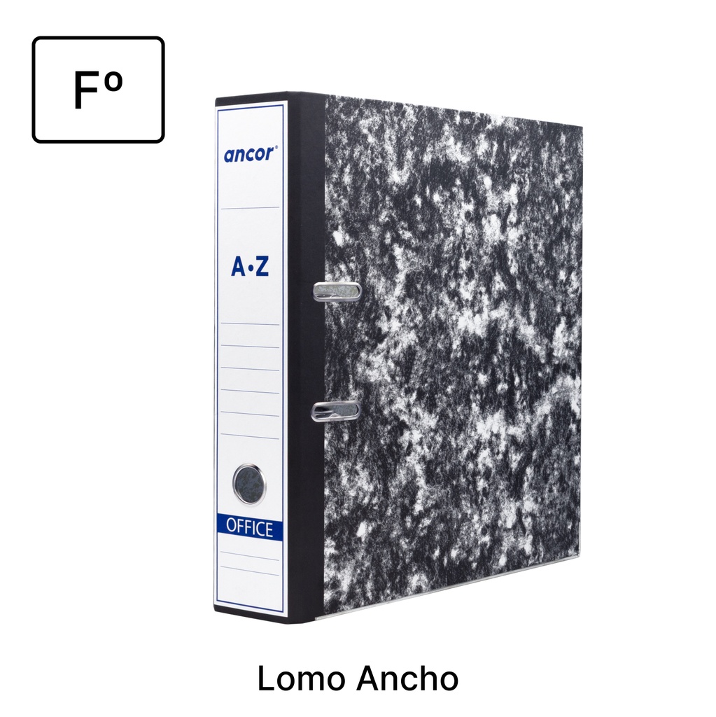 ARCHIVADOR DE PALANCA FOLIO NEGRO JASPEADO