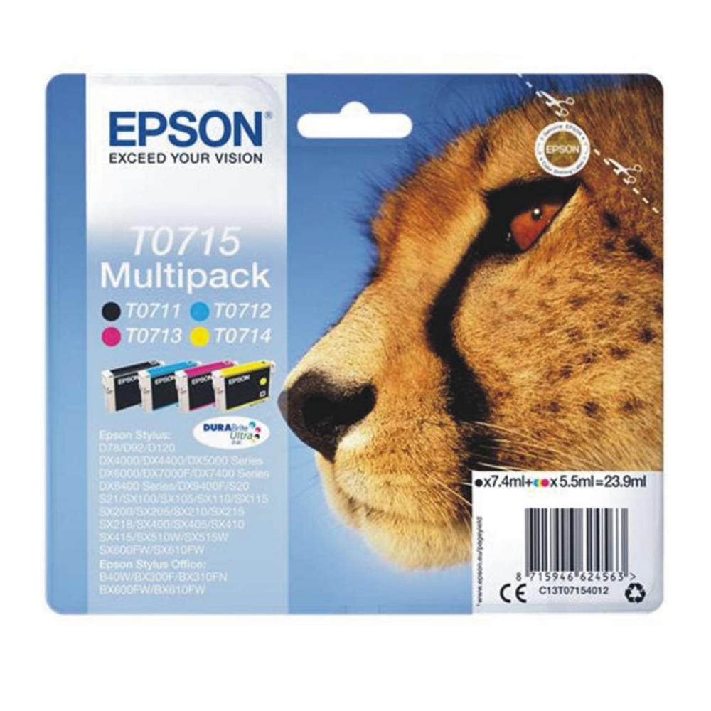 EPSON STYLUS D-78/92/120/SX218 DX-4000/5000/6000/7000F PACK 4 CARTUCHOS (T0711+T0712+T0713+T0714)