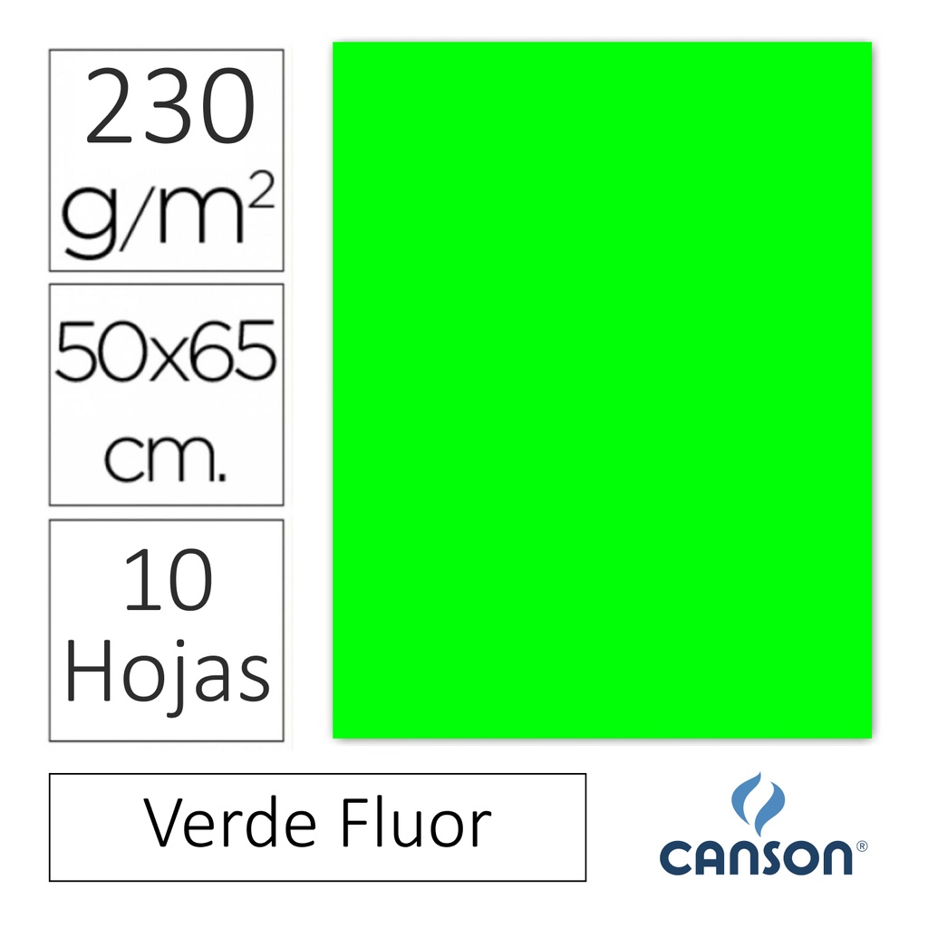 CARTULINA FLUORESCENTE SADIPAL 50×65CM VERDE