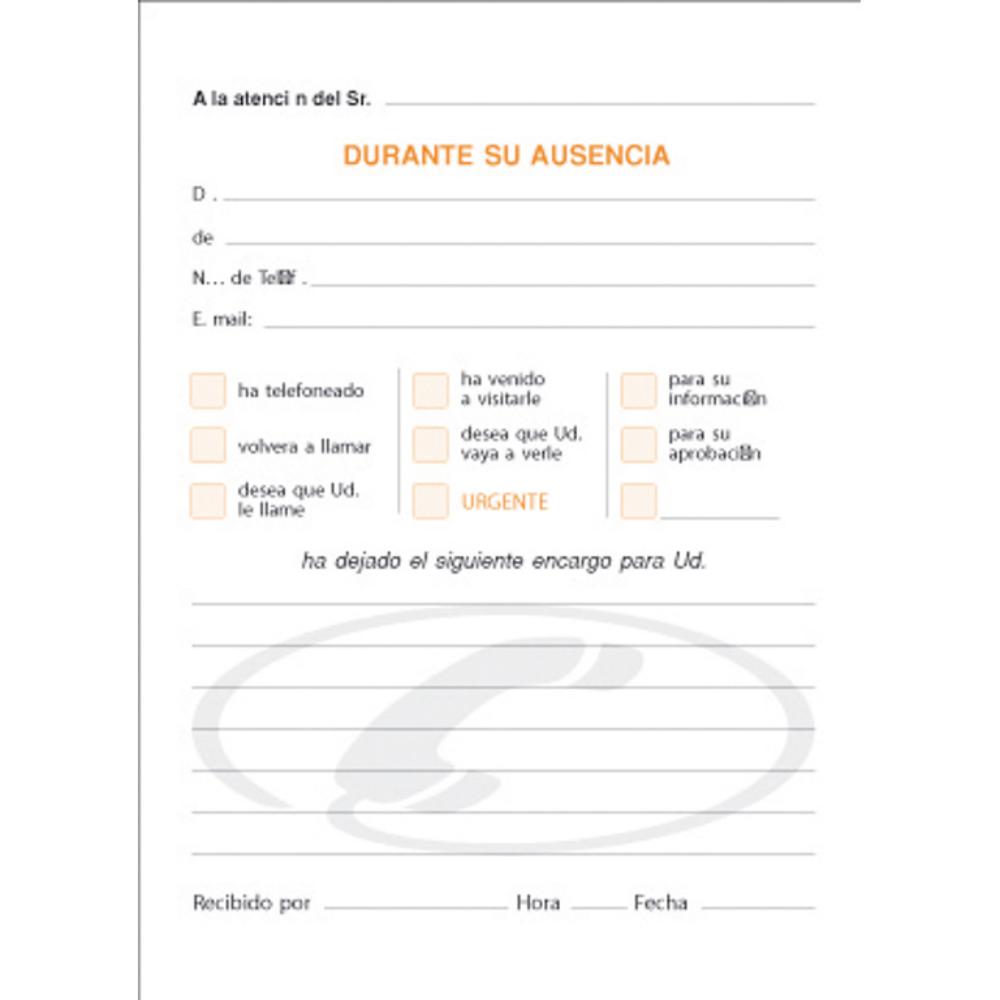 TALONARIO DE LLAMADAS TELEFÓNICAS LOAN 8º NATURAL