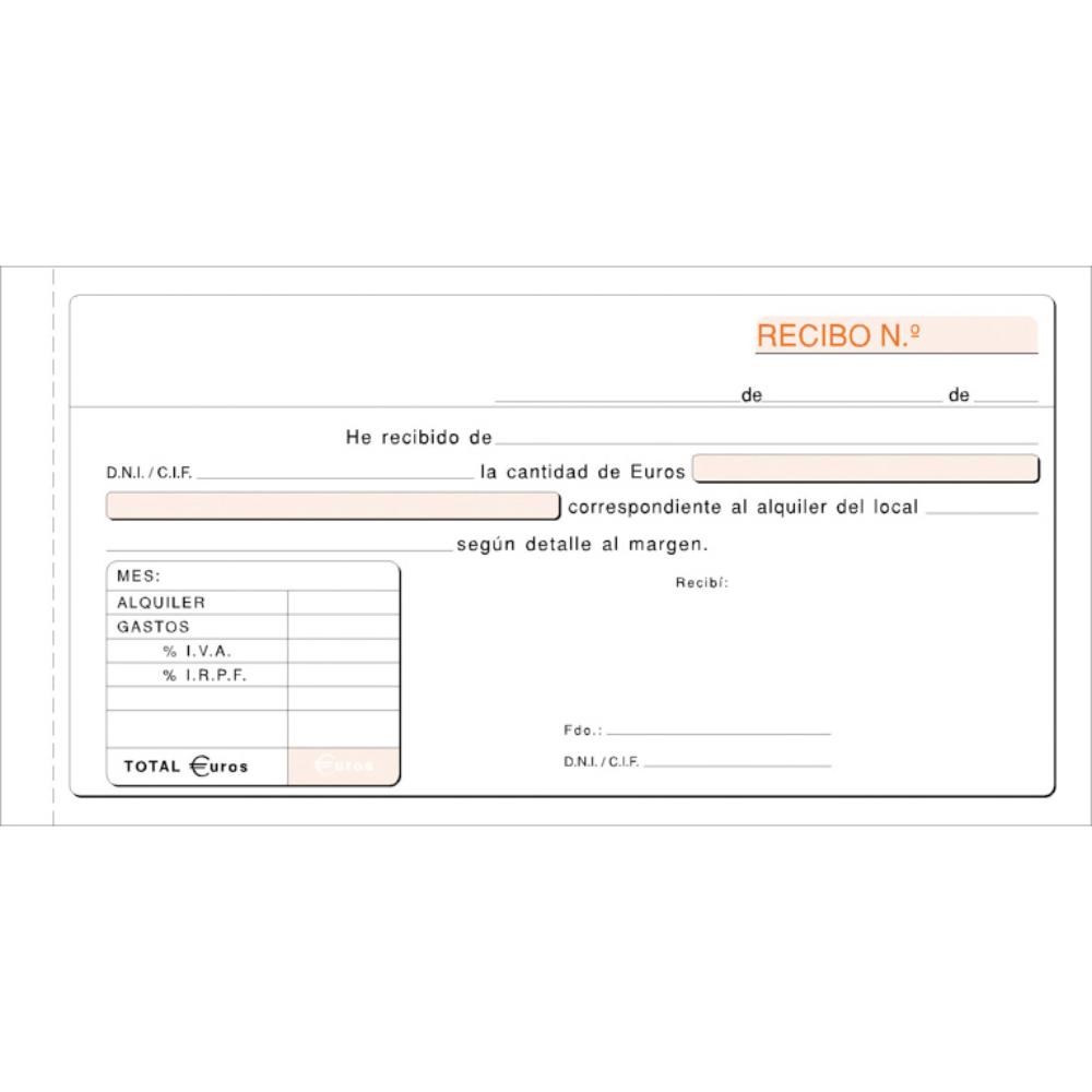 TALONARIO LOAN RECIBOS DE ALQUILER DUPLICADO AUTOCOPIANTE