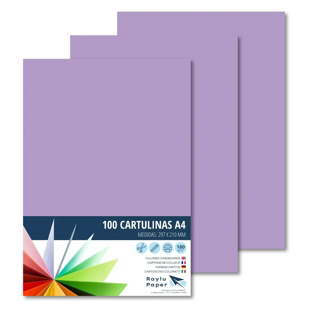 CARTULINA RAYLU PAPER A4 180 g/m² VIOLETA