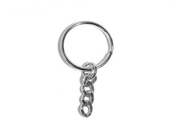 LLAVERO DOBLE VUELTA CON CADENA METÁLICO PLATEADO Ø25MM (PACK 24U) INNSPIRO