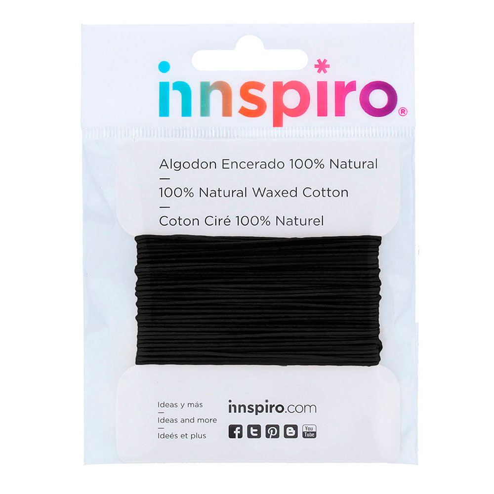 CORDÓN DE ALGODÓN FINO 0,5MM  NEGRO 5M INNSPIRO REF. 220011