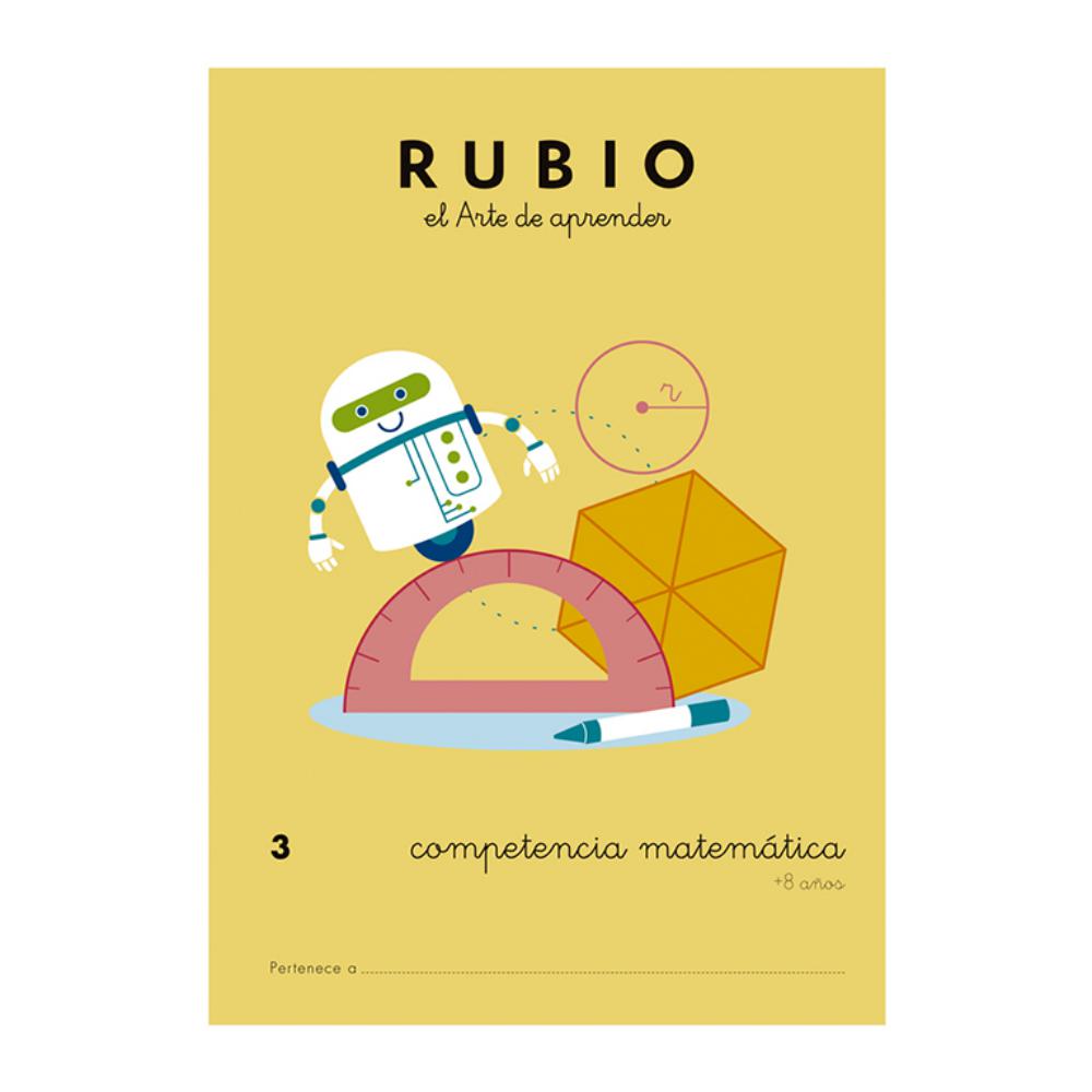 CUADERNO RUBIO COMPETENCIA MATEMÁTICA 3 (+8 AÑOS) – A4, 44 PÁGINAS, DIVISIÓN, FRACCIONES, PERÍMETRO Y ÁREA, UNIDADES DE MEDIDA