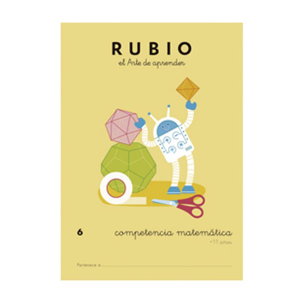 CUADERNO RUBIO COMPETENCIA MATEMÁTICA 6 (+11 AÑOS) – A4, 44 PÁGINAS, MCM/MCD, DECIMALES Y REGLA DE TRES (CON SOLUCIONARIO)