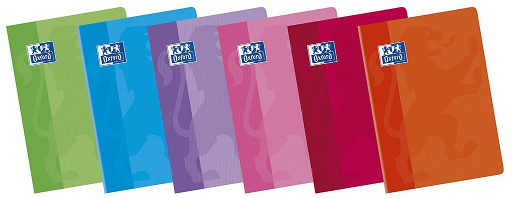 LIBRETA OXFORD A4 GRAPADA 48 HOJAS 90G – PAUTA 2,5MM TAPAS SURTIDAS