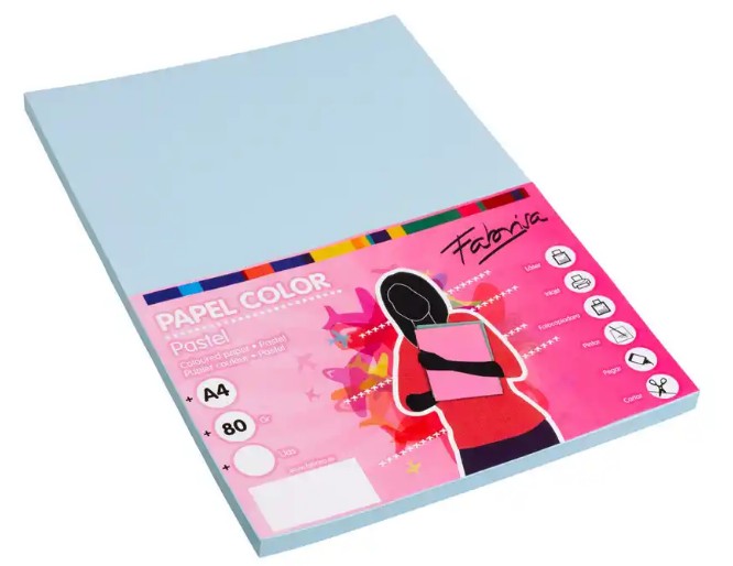 PAPEL A4 80 g/m² – 100 HOJAS – COLOR AZUL TURQUESA