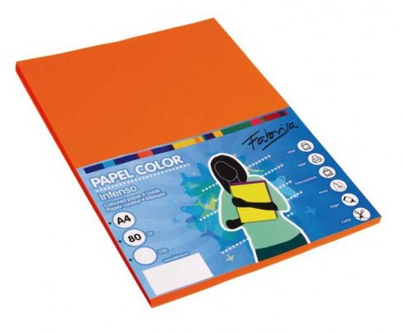 PAPEL A4 80G 100 HOJAS COLOR NARANJA MEDIO