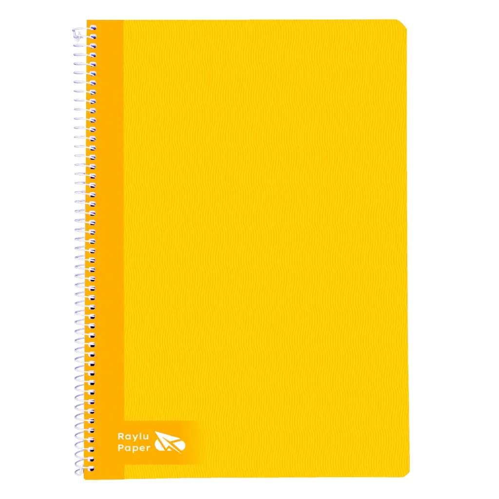 BLOC ESPIRAL FOLIO TAPA DURA 80 HOJAS 70 GRAMOS CUADRO 4MM AMARILLO RAYLU