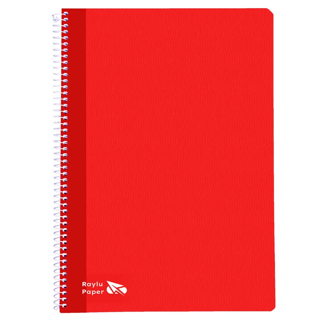BLOC ESPIRAL FOLIO TAPA DURA 80 HOJAS 70 GRAMOS CUADRO 4MM ROJO RAYLU
