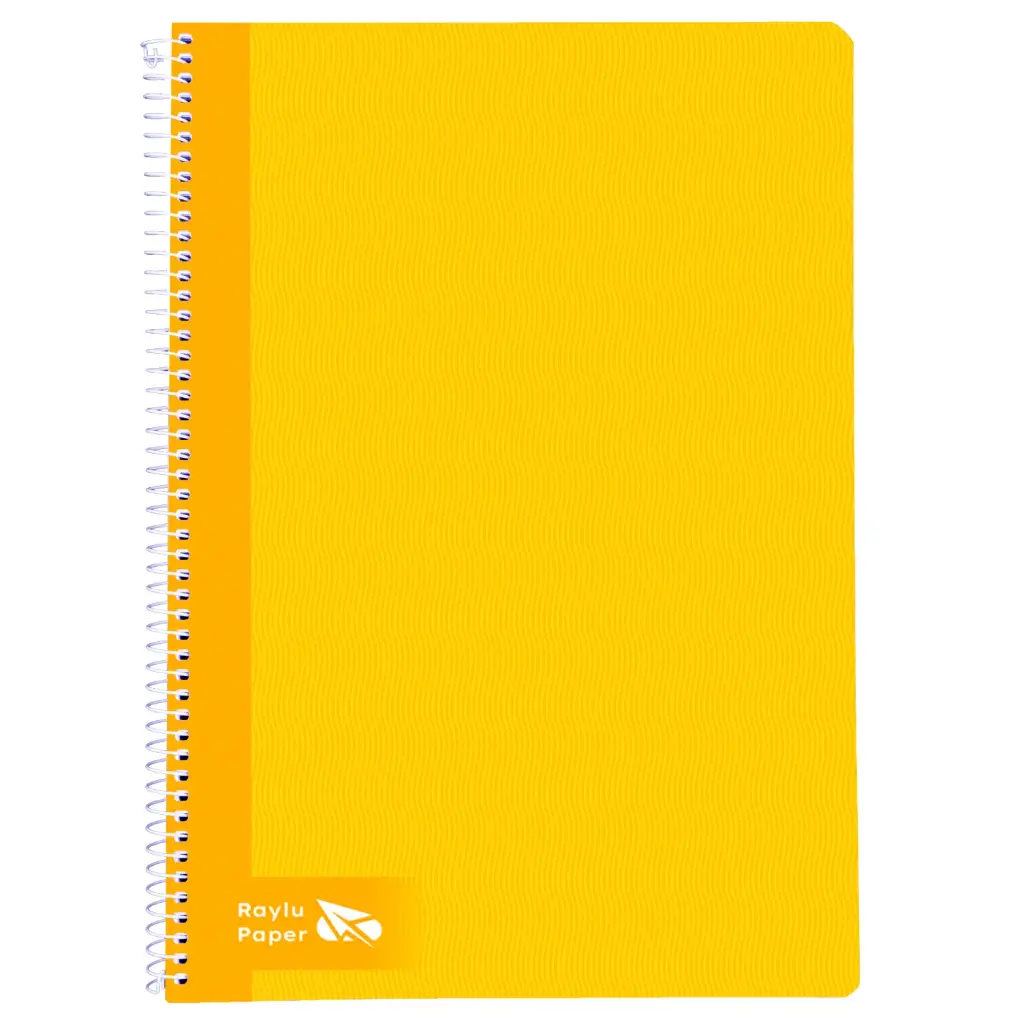 BLOC ESPIRAL FOLIO TAPA DURA 80 HOJAS 70 GRAMOS HORIZONTAL AMARILLO RAYLU