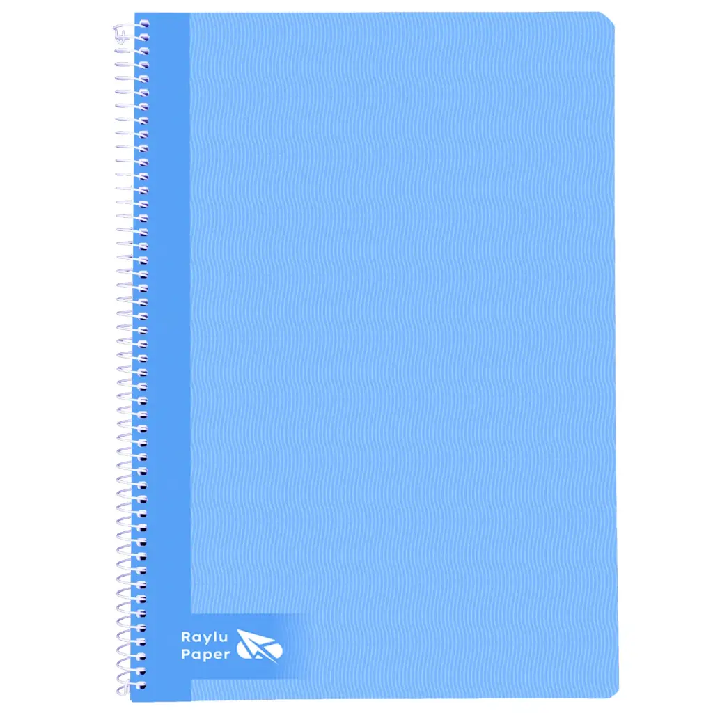 BLOC ESPIRAL FOLIO TAPA DURA 80 HOJAS 70 GRAMOS HORIZONTAL AZUL CLARO RAYLU