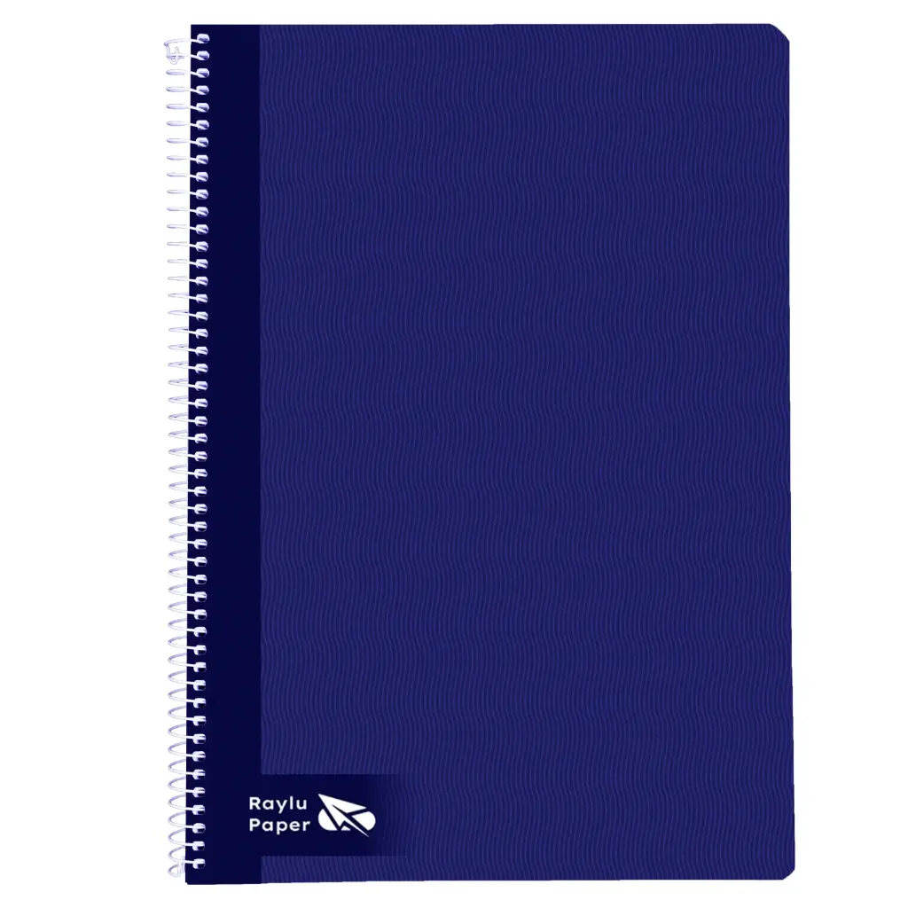 BLOC ESPIRAL FOLIO TAPA DURA 80 HOJAS 70 GRAMOS HORIZONTAL AZUL OSCURO RAYLU