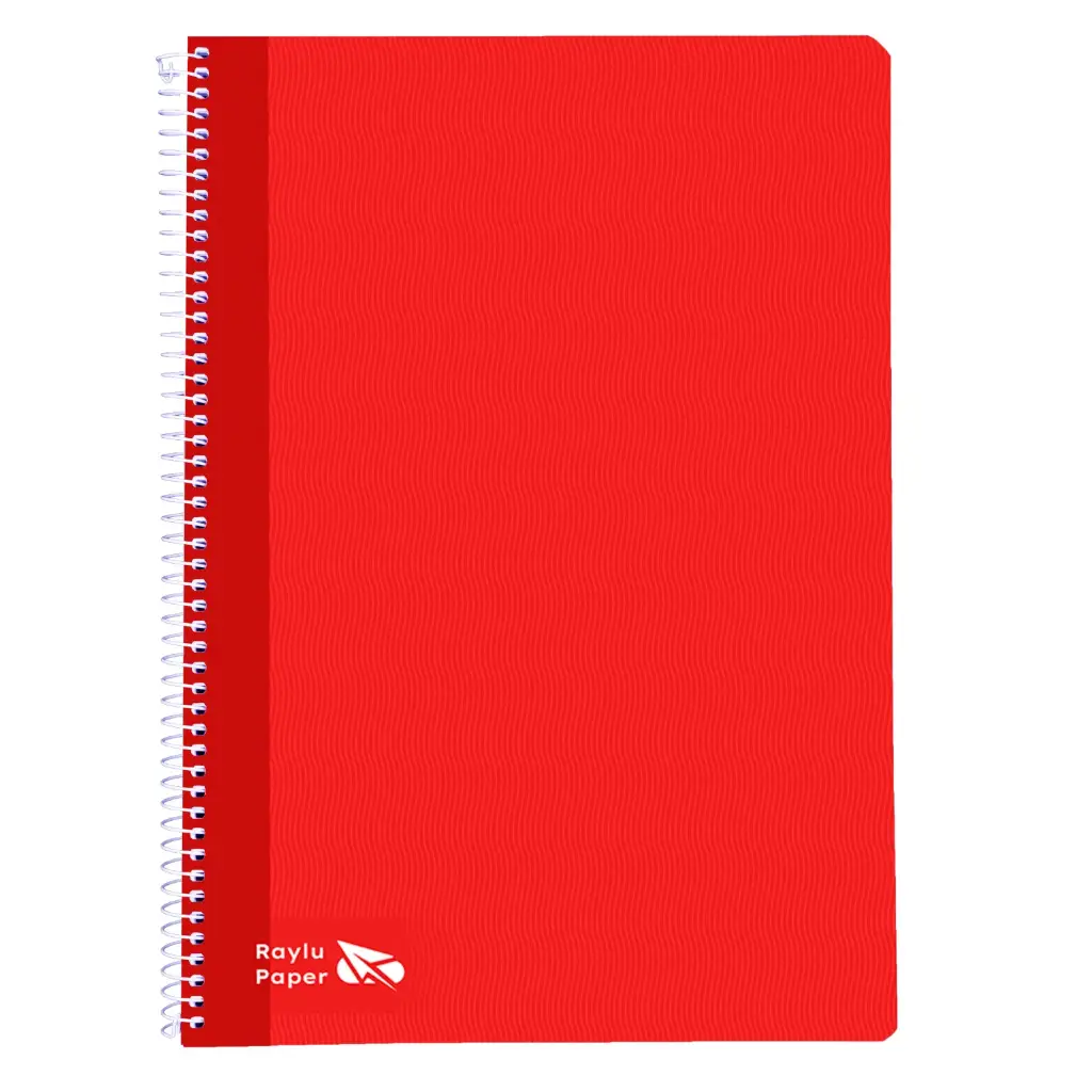 BLOC ESPIRAL FOLIO TAPA DURA 80 HOJAS 70 GRAMOS HORIZONTAL ROJO RAYLU