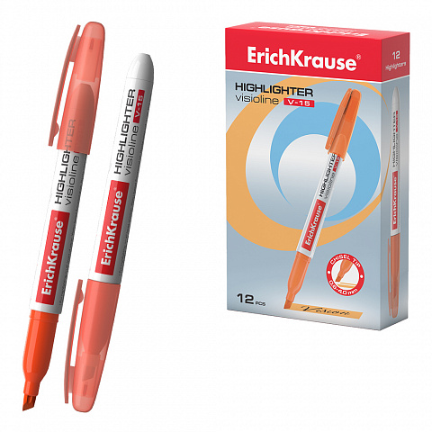 MARCADOR FLUORESCENTE ERICHKRAUSE  NARANJA V-15 PUNTA BISELADA