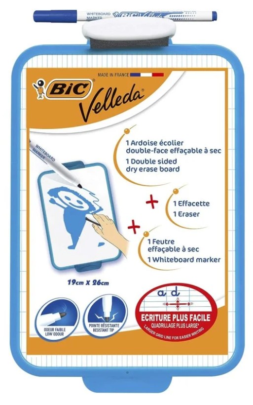 PIZARRA BLANCA INFANTIL BIC VELLEDA 19 X 26 CM