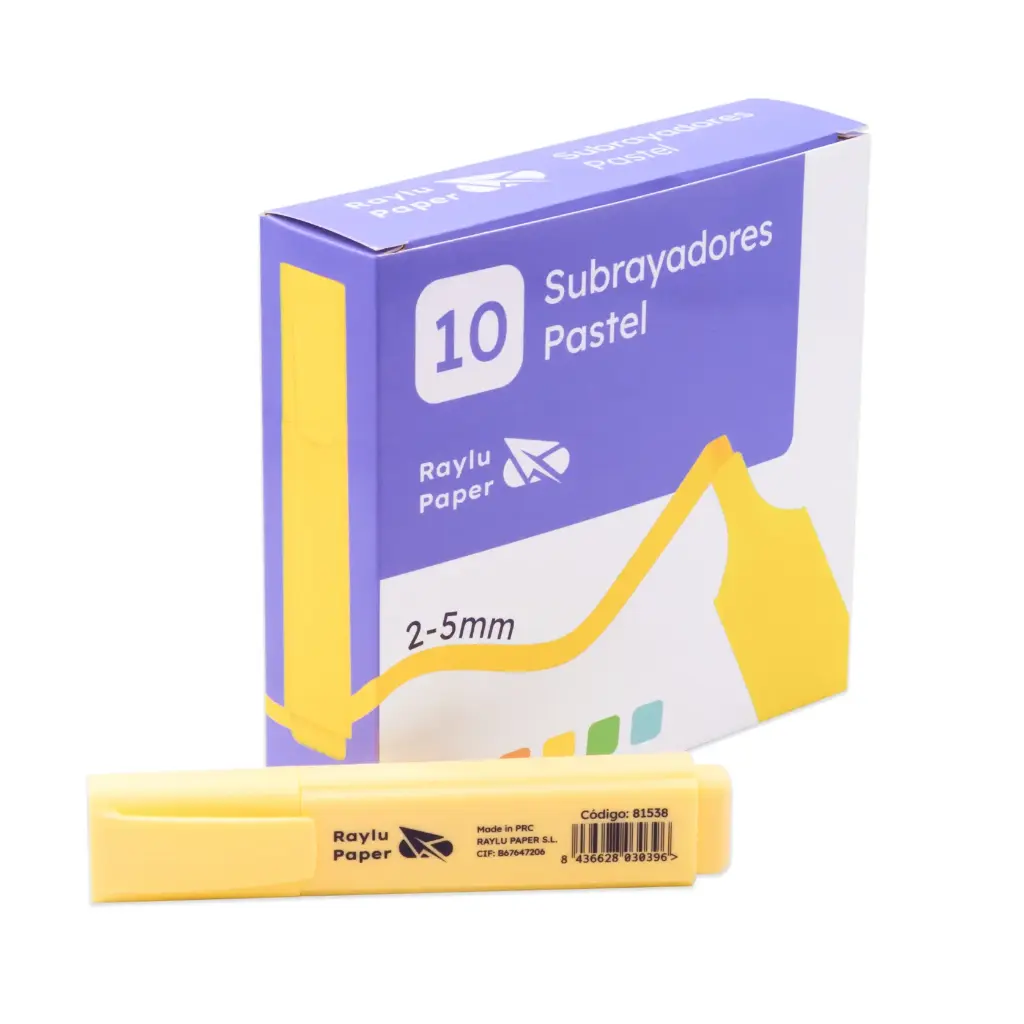 MARCADOR FLUORESCENTE RAYLU RAYLIGHT AMARILLO PASTEL