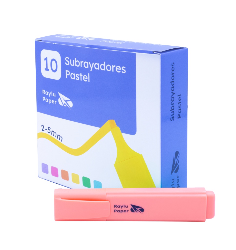 MARCADOR FLUORESCENTE RAYLU RAYLIGHT – PUNTA BISELADA 2–5 MM – NARANJA PASTEL – CAJA 10 UDS