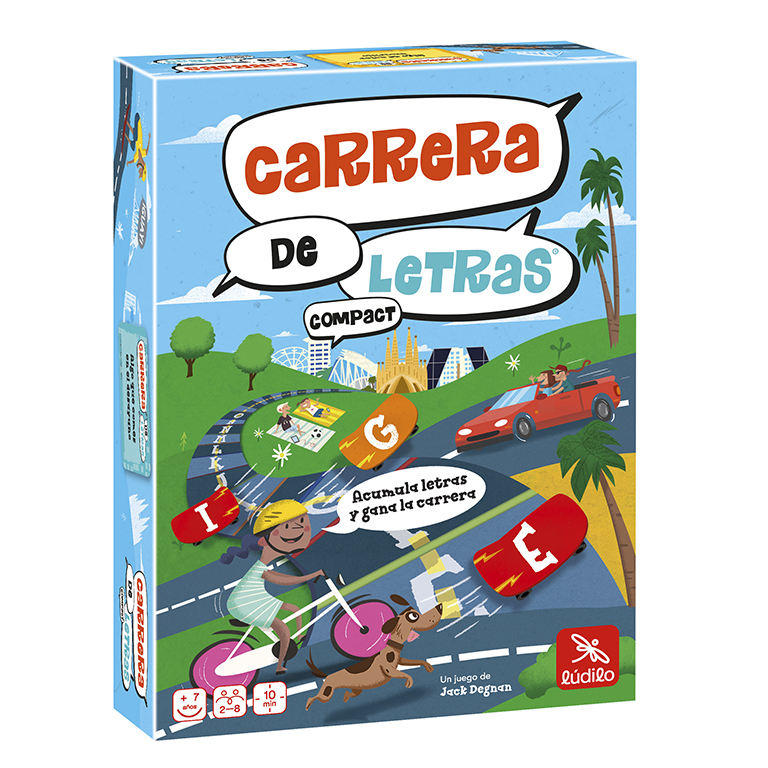 JUEGO LUDILO CARRERA DE LETRAS COMPACT – JUEGO DE MESA EDUCATIVO DE PALABRAS Y RAPIDEZ (+7 AÑOS)