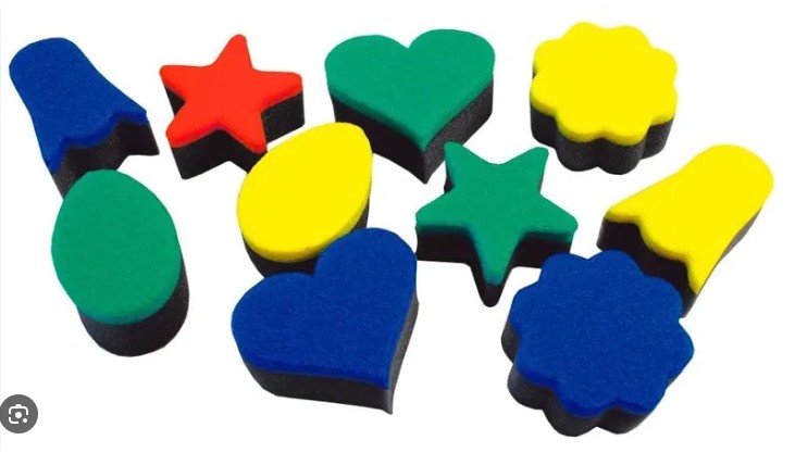 ESPONJAS PARA ESTAMPAR CON PINTURA FIGURAS GEOMETRICAS HENBEA