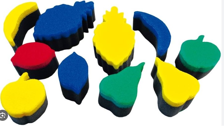 ESPONJAS PARA ESTAMPAR CON PINTURA FRUTAS HENBEA