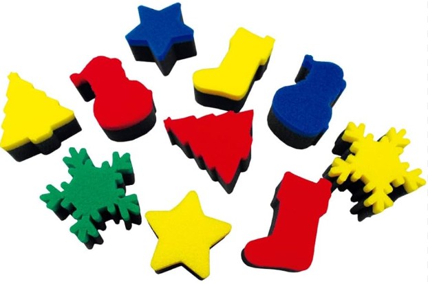 ESPONJAS PARA ESTAMPAR CON PINTURA NAVIDAD HENBEA