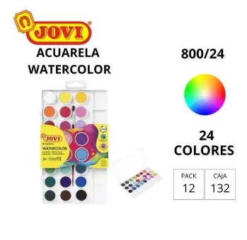 ACUARELA JOVI 12 PASTILLAS 22 MM 