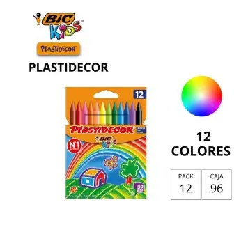CERAS BIC PLASTIDECOR KIDS ESTUCHE 12 COLORES 