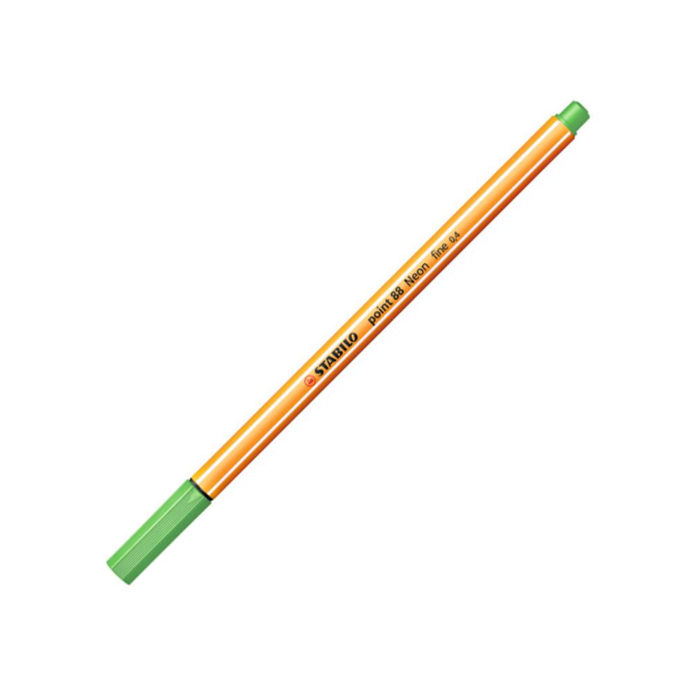 ROTULADOR STABILO POINT 88 VERDE NEON  ROTULADOR DE PUNTA DE FIBRA 0,4 MM