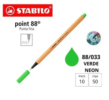 ROTULADOR STABILO POINT 88 VERDE NEON 