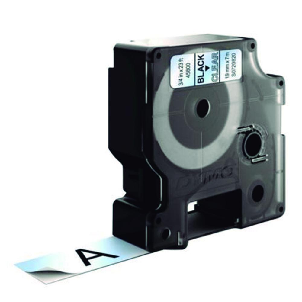 CINTA DYMO D1 19 MM × 7 M · NEGRO/TRANSPARENTE · TRANSFERENCIA TÉRMICA · PET (POLIÉSTER) · ADHESIVO PERMANENTE