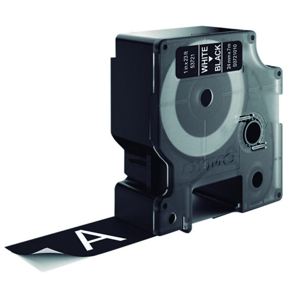 CINTA DYMO D1 24 MM × 7 M · BLANCO/NEGRO · TRANSFERENCIA TÉRMICA · POLIÉSTER · ADHESIVO PERMANENTE