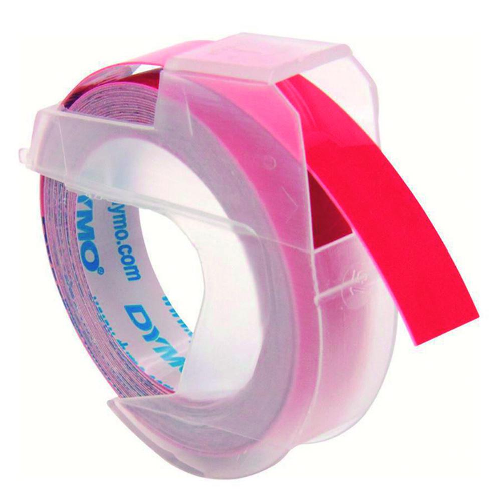CINTA DYMO TRADICIONAL 9 MM × 3 M (ROJO) · EMBOSSING · POLIÉSTER · AUTOADHESIVA · RESISTENTE A QUÍMICOS/HUMEDAD/AGUA SALADA