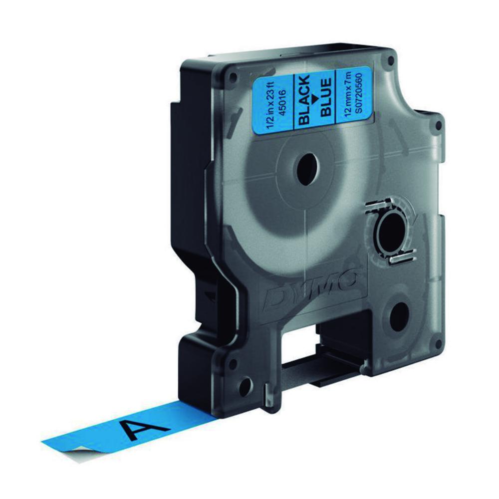 DYMO D1 (S0720560) · CINTA AUTOADHESIVA NEGRO SOBRE AZUL · 12 mm × 7 m 