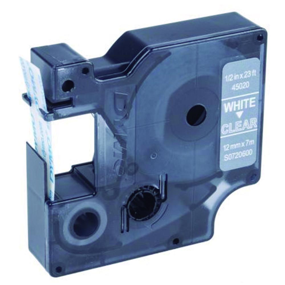 DYMO D1 (S0720600) · CINTA AUTOADHESIVA BLANCO SOBRE TRANSPARENTE · 12 mm × 7 m 