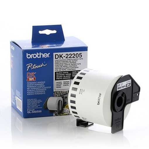 PAPEL CONTINUO BROTHER DK-22205 | ROLLO ADHESIVO BLANCO