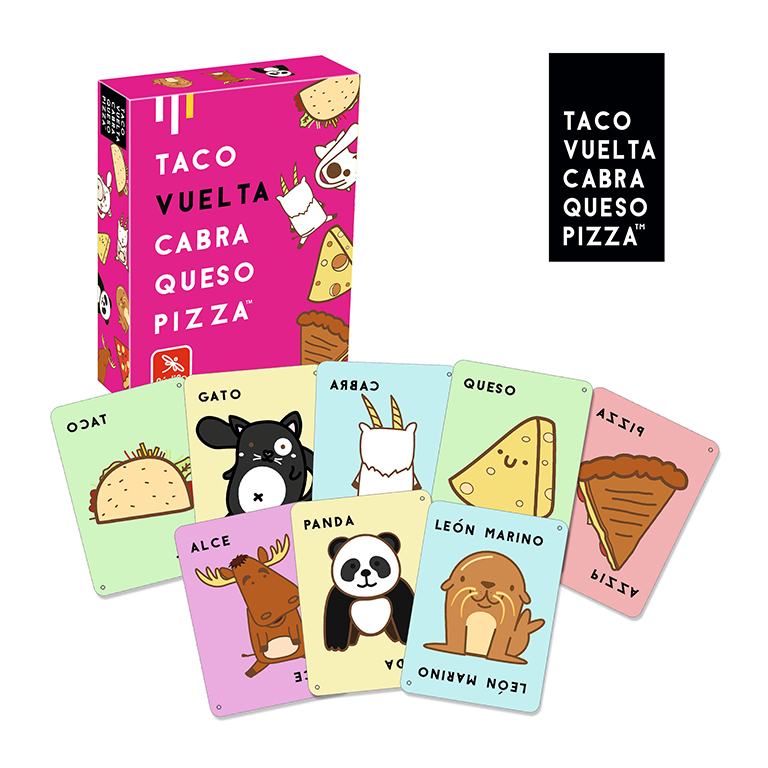 JUEGO LUDILO TACO, VUELTA, CABRA, QUESO, PIZZA – JUEGO DE CARTAS DIVERTIDO DE VELOCIDAD (+8 AÑOS, 3-20 JUGADORES)