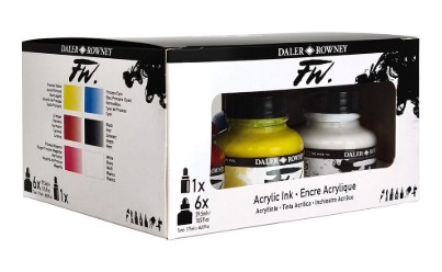 TINTAS ACRÍLICAS COLORES PRIMARIOS FW DALER-ROWNEY PACK 6
