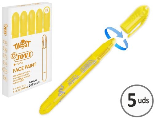 BARRA DE MAQUILLAJE TWIST MAKE-UP AMARILLO (CAJA 5 UNIDADES) JOVI