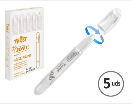 BARRA DE MAQUILLAJE TWIST MAKE-UP BLANCO (CAJA 5 UNIDADES) JOVI