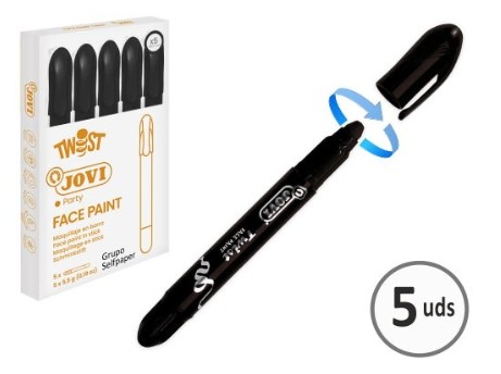 BARRA DE MAQUILLAJE TWIST MAKE-UP NEGRO (CAJA 5 UNIDADES) JOVI