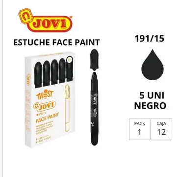 BARRA DE MAQUILLAJE TWIST MAKE-UP NEGRO CAJA 5 UNIDADES JOVI